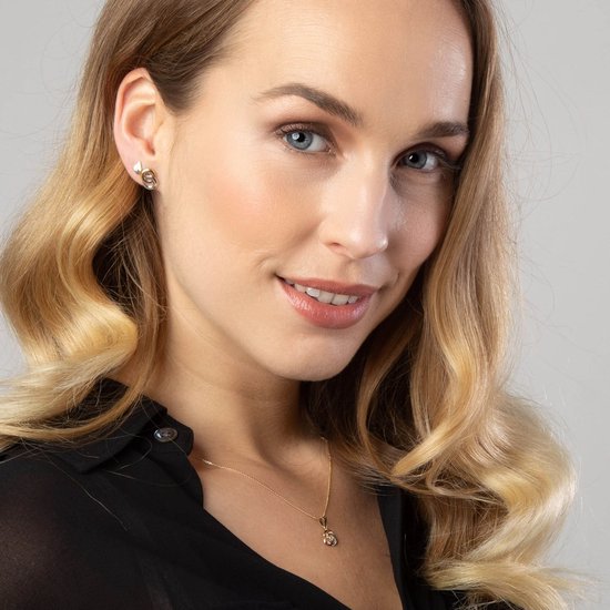 Lucardi - Boucles d'oreilles bicolores avec zircone