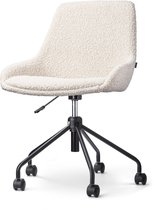 Nolon Nout-Isa chaise de bureau bouclé beige - tissu - réglable - roulettes - sans accoudoir - piètement noir