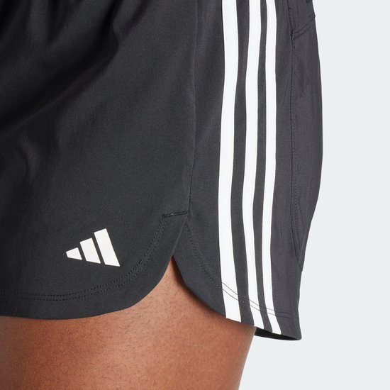 Short adidas Performance Pacer Training 3-Stripes tissé taille haute - Femme - Zwart- L 5"