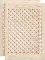 vidaXL - Kastdeuren - met - latwerk - 2 - st - 49,5x69 - cm - massief - grenenhout