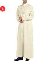 Livano Djellaba Men - Kaftan pour hommes arabes - Vêtements islamiques - Vêtements musulmans - Alhamdulillah - Beige L