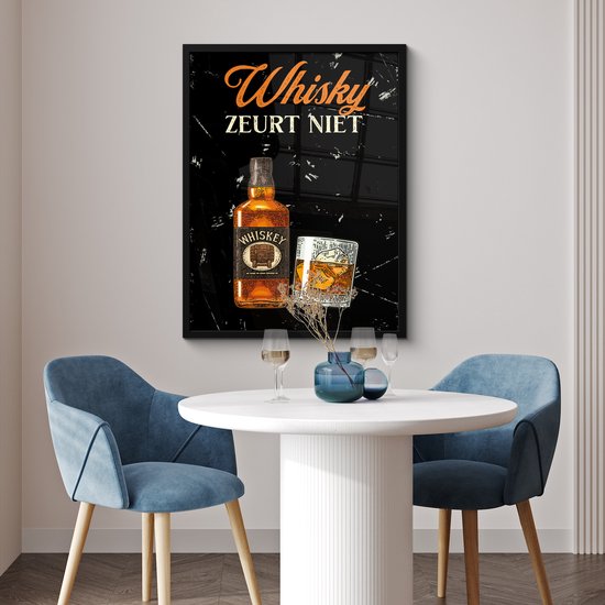 Cadre photo avec affiche - Whisky - Bouteille - Vintage - 60x80 cm - Cadre pour affiche