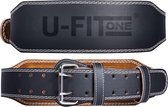 U Fit One Lifting Belt - Powerlift Riem - Leer Gewichthefriem - Lever Belt - Powerlifting - Deadlift - Zwart - Maat M