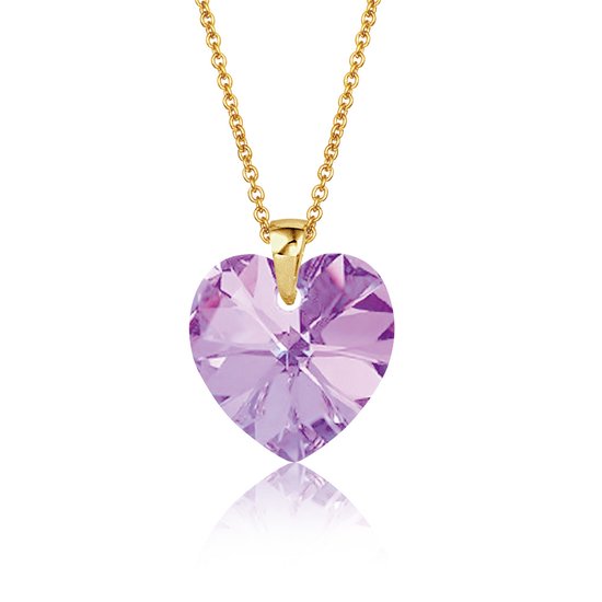 Montebello Ketting Fleur HZ116 - Swarovski® Hart - 925 Zilver Verguld - Ø14mm - 40cm