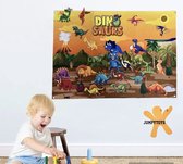 Jumpytoys - Viltbord Dinosauriërs- Velcro speelbord - Educatief speelgoed - 30/50 Dinosauriërs/Planten/Etc - Thema Dinosauriërs - Spelbord Velcro