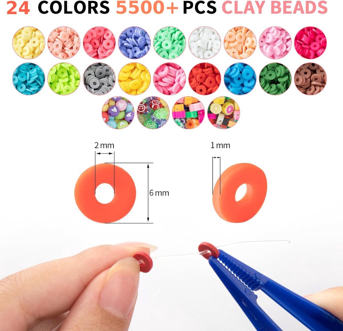 BOTC knutselen meisjes - armbandjes maken meisjes - 84 kleuren - 14700+ Delig - XXXL Kralenset Sieraden Maken - Sprankelende Sieraden Maken Pakket - Kralen Set — afbeelding 4