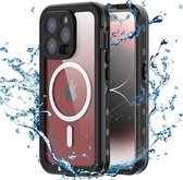 Coque étanche iPhone 15 Pro Max - Sûr sous l'eau jusqu'à 2 mètres - Protection parfaite contre les chutes - Conception intégrale avec protection d'écran intégrée - Coque étanche Mobiq iPhone 15 Pro Max - noir