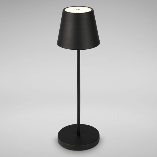 BK Licht - Lampe de table dimmable - sans fil - lampe de chevet LED - avec touche - pour l'extérieur - avec USB-C - noir