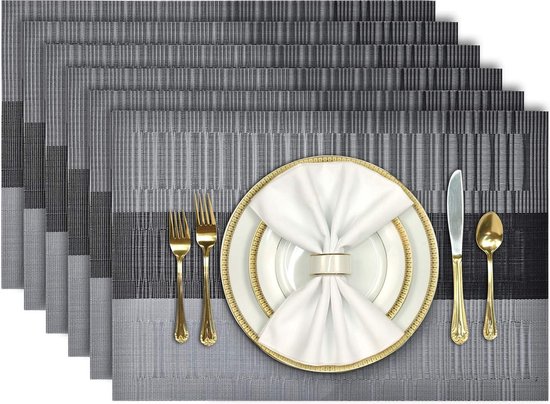 MOSIIKON Set De Table - 6 Lot De PVC Set De Table Antidérapant Lavable