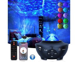 Sterlicht Projector met Bluetooth-luidspreker, Ocean Wave-bedlampje, instelbare lichtheid en afstandsbediening, muziekspeler, woonkamer, decor