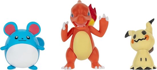 Pokémon - Select Battle Figures Marill, Mimikyu, Charmeleon 7,5 cm