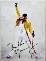 Freddie Mercury Queen Gele Jas 40 x 30 cm Reclamebord van metaal METALEN-WANDBORD - MUURPLAAT - VINTAGE - RETRO - HORECA- BORD-WANDDECORATIE -TEKSTBORD - DECORATIEBORD - RECLAMEPLAAT - WANDPLAAT - NOSTALGIE -CAFE- BAR -MANCAVE- KROEG- MAN CAVE