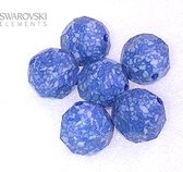 Swarovski kristal, ronde facetkralen 10mm (5000), ceramics blauw/wit. Per 12 stuks