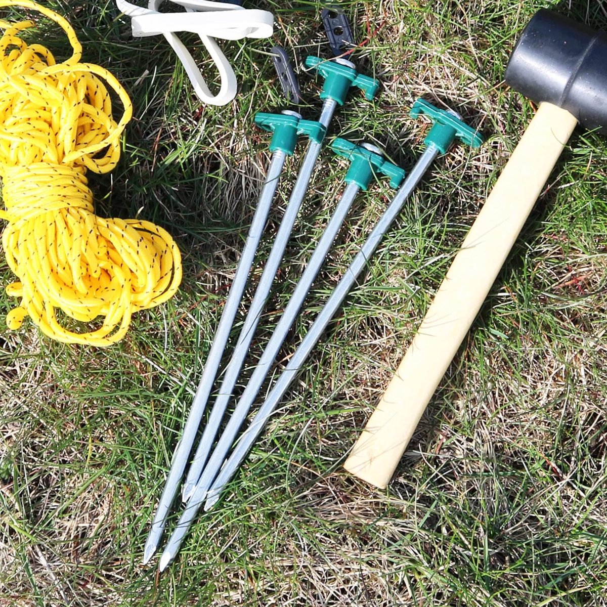 COM-FOUR® 36x tentharingen van staal - extra dikke haringen voor kamperen en buiten - ideaal voor normale en harde grond - 7 mm