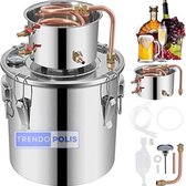 Trendopolis Destilleerketel 12 liter - Destilleerapparaat - Stook je eigen drank - Distilleerketel - Etherische Olie en Hydrosols Maken - Alambiek