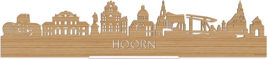Standing Skyline Hoorn Bamboe hout - 40 cm - Woon decoratie om neer te zetten en om op te hangen - Meer steden beschikbaar - Cadeau voor hem - Cadeau voor haar - Jubileum - Verjaardag - Housewarming - Aandenken aan stad - WoodWideCities