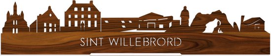 Standing Skyline Sint Willebrord Palissander hout - 60 cm - Woondecoratie design - Decoratie om neer te zetten en om op te hangen - Meer steden beschikbaar - Cadeau voor hem - Cadeau voor haar - Jubileum - Verjaardag - Housewarming - Interieur -