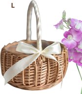 Geschenkmand, lege opbergmand, gevlochten mand voor geschenken met cadeauzakjes en linten, leeg, voor babyshower, verjaardag, bruiloft, Pasen, Thanksgiving, Kerstmis (rood