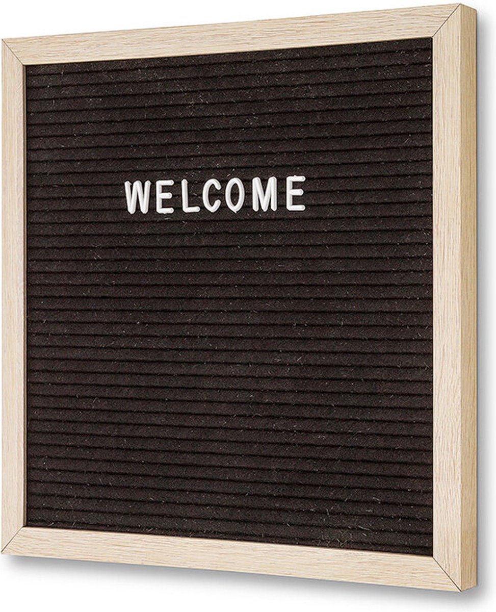 Letterbord Zwart 30 X 30 cm met Houten Lijst - Syna LEB30X30