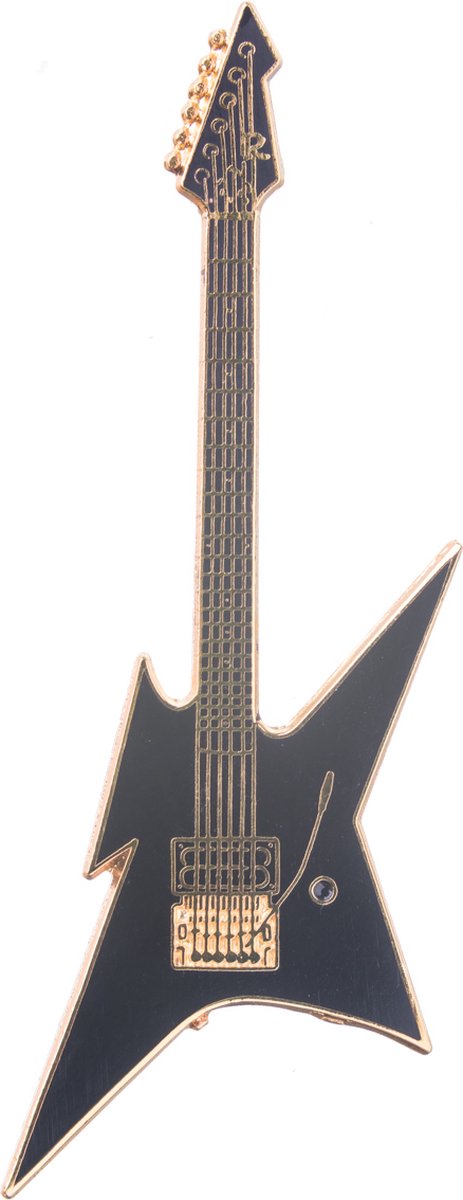 Music Gifts - Speldje BC Rich Ironbird gitaar, zwart/verguld