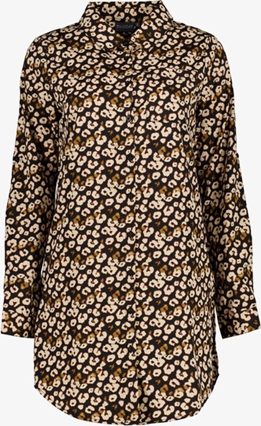 TwoDay lange dames blouse luipaardprint bruin