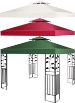 3 x 3 m paviljoendak, vervangend dak voor paviljoen, dakbekleding, waterafstotend, dubbel dak, dakzeil, paviljoenzeil, meerkleurige keuze (donkergroen)