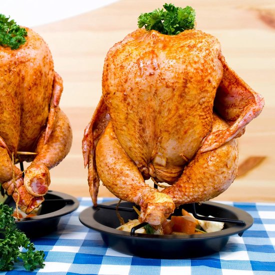Set of 2 chicken roasters, chicken stand, roaster, chicken grill, chicken grill, poultry roaster, poultry roaster, roast chicken - Merkloos