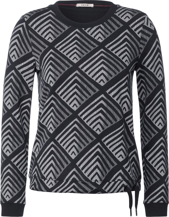 CECIL BF Grafic aop shirt Tee-shirt femme - noir - Taille XL