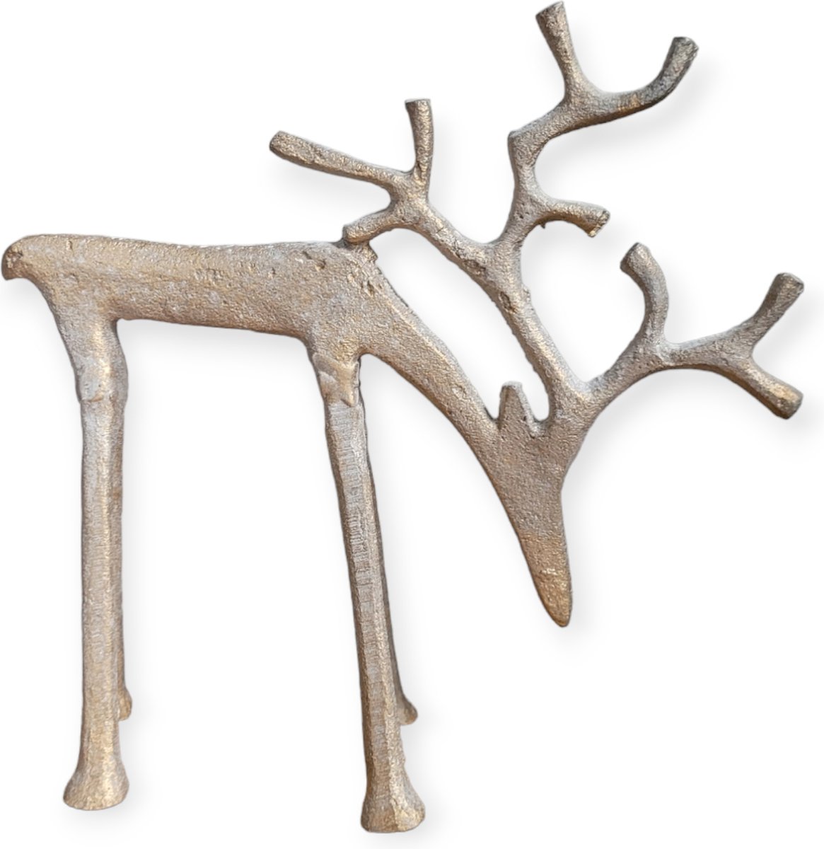 Home Society - Rendier - Staal - Robuust Goud - Metaal - 21x21x7cm