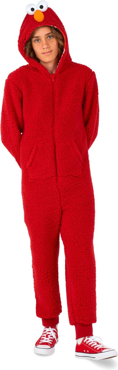 OppoSuits Elmo Kids Onesie - Sesamstraat Huispak - Kinder Kleding voor Elmo Outfit - Canaval - Rood - Maat: L - 134/140 - 146/152 - 10-12 Jaar - Opposuits