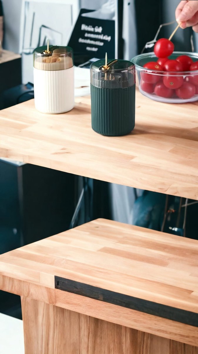 AliRose - Luxe Tandenstoker Houder - Dispenser - Met Push Knop Goud - Veilig En Draagbaar - Emerald Groen