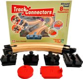 Toy2 Allround Small Track Connectors Treinbaanonderdelen - Houten Treinbaan - geschikt voor LEGO DUPLO©, HUBELINO, BioBuddi, Hape, BRIO©, IKEA