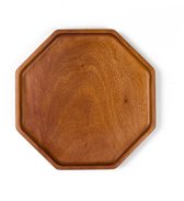 Khaya - octagon houten dessertbord - handgemaakt van natuurlijk materiaal
