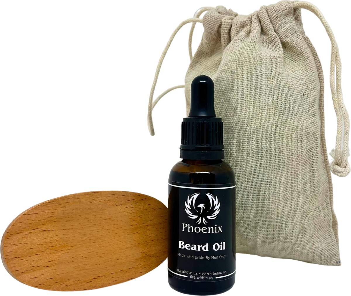 Phoenix Hair Products - Baard Olie + Baard Borstel - Hydaterende en Verzorgende Werking - Bleu Noir - 30ml
