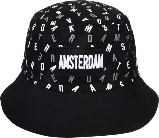 Robin Ruth - Bucket hat - Amsterdam letters - Zwart