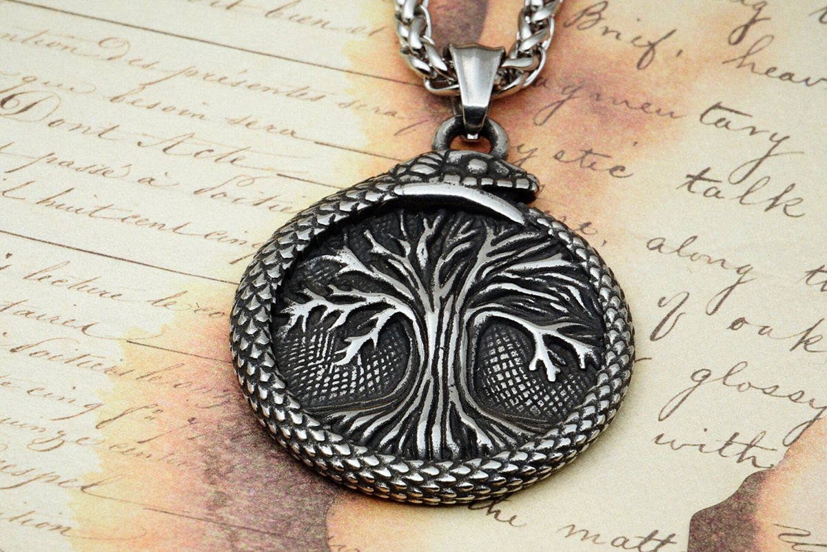 [Two Ravens] Levensboom Ketting - Levensboom Hanger - Tree of Life Amulet - Viking Sieraden - Noorse Mythologie - Spirituele Talisman - Heidens