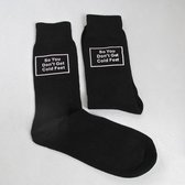 Zwarte sokken met de tekst So You Don't Get Cold Feet - sok - bruidegom - huwelijk - kerst - sinterklaas - cadeau