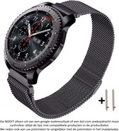 22mm Milanees Bandje Zwart geschikt voor bepaalde 22mm smartwatches van verschillende bekende merken (zie lijst met compatibele modellen in producttekst) - Maat: zie foto – Milanese RVS Armband Black - 22 mm