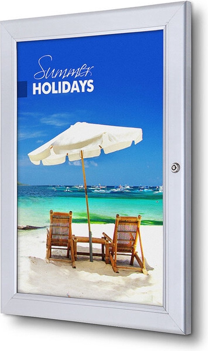 Syna Vergrendelbare Poster Case Economy A3 - Syna SCPA3 Zilver
