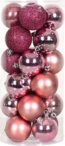 Totally Christmas | Kerstbal 6 cm | Kerstballen | Mix Koker | 24 stuks | Blush Pink