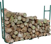 Toolland Opslagrek voor brandhout, verstelbare maat, 30 x 220 x 105cm, zware uitvoering, groen