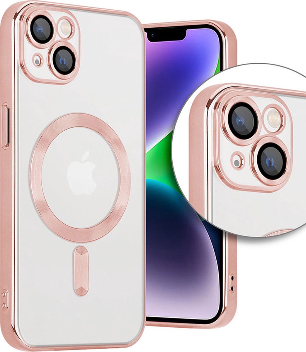 iPhone 11 Camerabescherming Magsafe Roze Achterkant Hoesje