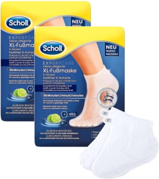 Foto: 2 paar scholl pedimask xl voedend scholl eelt sokken scholl velvet smooth huidverzorging eelt verwijderaar eeltsokken eelt masker voetverzorging eeltsokken exfolirend mask dermatologisch getest op veiligheid en allergie n 