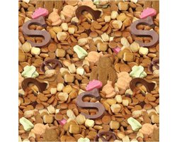 Product afbeelding van Sinterklaas cadeaupapier - Pepernoten Sinterklaaspapier inpakpapier - 200 x 70 cm - 3 rollen