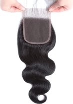 Frazimashop- Indian 100% Natuurlijke Human Hair 4*4 Closure Body Wave 14 inch,150% Density