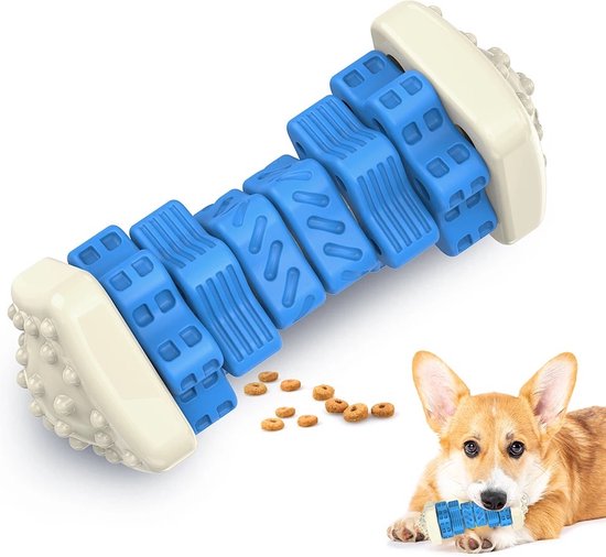 Snackdispenser Honden Speelgoed - Geometrisch Kauwbot - Sterk Rubber - Blauw