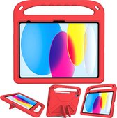 Tablethoes Apple iPad Air 5 (2022) 10.9 inch | Ook ideaal voor kinderen | Volledig beschermd | iPad Hoes | Rood