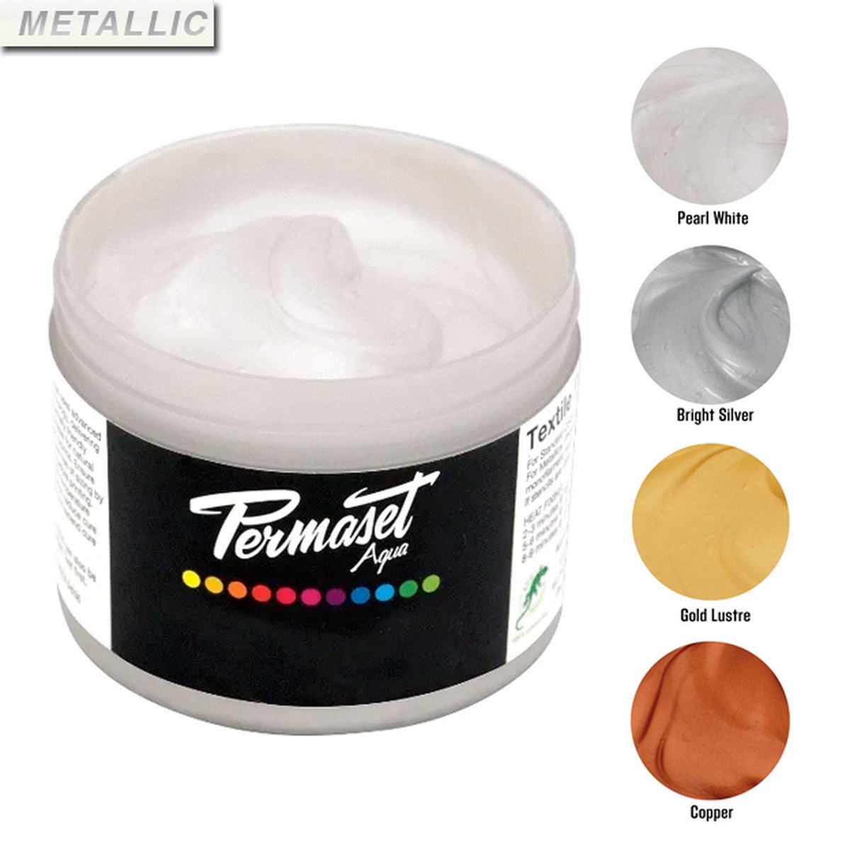 Permaset Aqua Pearl White Metallic - 100 mL Textielverf / Zeefdrukinkt