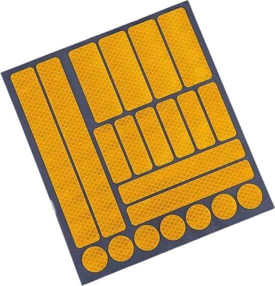 Reflecterende Veiligheids stickers Geel - Reflectie tape voor in het verkeer - Maak wandelwagens, koffers, buggy's, skelters, helms, fietsen etc goed zichtbaar in het donker. van Orange85 — afbeelding 4