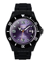 URBAN COLORS Horloge Black /purple - Inclusief luxe verpakking - Zwart / Paars